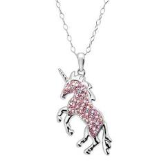 Crystaluxe Magical Unicorn Pendant with Swarovski Crystals in Sterling Silver