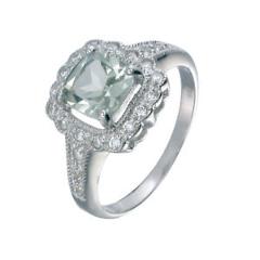 Sterling Silver Green Amethyst Ring (0.90 CT)