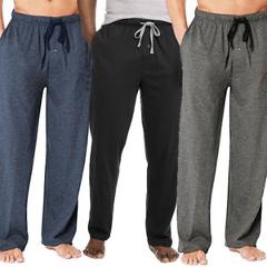 Hanes Men’s Drawstring Tagless Cotton Knit Lounge Sleep Pants Fly & Pockets