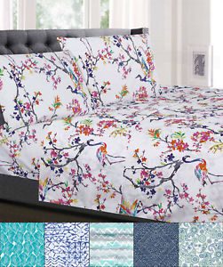 1500 Supreme Collection Patterns 4 Piece Sheet Sets Floral