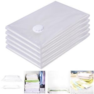 5x Large Vacuum Storage Bag Space Saving Clothes Quilts Organizer Dorm 60x80cm