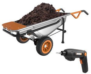 WG050 WORX AeroCart 8-in-1 WheelBarrow Garden Cart FREE 8V Impact ForceDriver