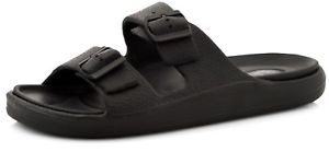 U.S. Polo Assn. Men's Black Double Buckle Slide Sandals