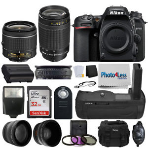 Nikon D7500 Digital Camera + 18-55mm VR + 70-300mm + Battery Grip Accessory Kit