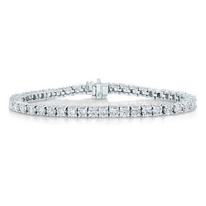 2 CT AGS Certified I1 Clarity Diamond Bracelet 14K White Gold (H-I)