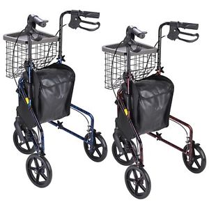 Lightweight Aluminum Rollator Adult Medical Aid Foldable Walker W/ Wheels Basket