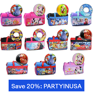 Disney Paw Patrol Characters Duffel Bag & Inflatable Ball/Ring Vacation 2Pc Set