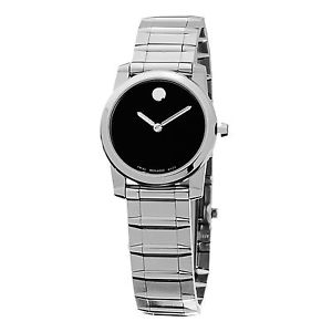 Movado Women's Vizio Black Dial Stainless Steel Swiss Quartz Watch 0606681