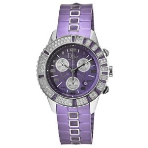 New Dior Christal 38mm Chronograph Purple Dial Women's Watch CD11431JR001