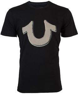 TRUE RELIGION Mens T-Shirt POP ART HORSESHOE Black $69 Jeans NWT