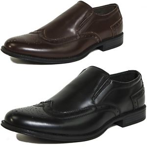 Alpine Swiss Basel Men's Wing Tip Dress Shoes Brogue Medallion Slip On Loafers