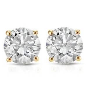 1 1/5Ct Diamond Studs 14K White Or Yellow Gold