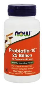 NOW Foods - Probiotic-10 25 Billion Billion CFU - 100 Vegetarian Capsules