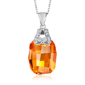 Nirano Collection Orange 925 Silver Pendant Created with Swarovski® Crystals