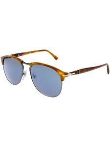 Persol Men's PO8649S-96/56-56 Brown Oval Sunglasses