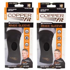 Copper Fit Recovery Infused Compression Knee Sleeve L 2-Pack Anti-Odor CHOP