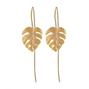 Lotus Fun Real 925 Sterling Silver Handmade Fine Jewelry Creative Monstera Leaves Design Dangle Earrings for Women Bijoux