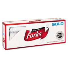 SOLO CUPS Heavyweight Plastic Cutlery Forks White 6.41 in 500/Carton 827263