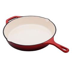 Hamilton Beach 12 Inch Enameled Coated Solid Cast Iron Frying Pan Skillet
