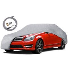 Motor Trend Multi-Layer Car Cover Protects From UV Dust Debris (210") w/ Lock