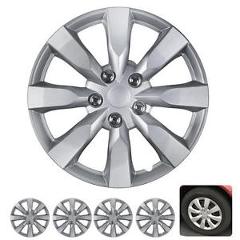 4 PC Set 16 Inch Hub Caps Silver Fits Toyota Corolla 2014 Replica Wheel Covers