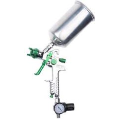 2.5 mm HVLP Spray Gun Auto Paint Gravity Feed w/ Gauge Metal Flake Primer Nozzle