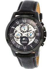 Fossil Men's Grant ME3028 Black Leather Japanese Automatic Fashion Watch
