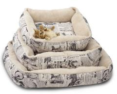Newspaper Vintage Pet Bed Cushion Dog Cat Warm Mat Soft Pad Nest For Crate House