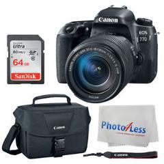 Canon 77D Camera + EF-S 18-135mm IS USM Lens + 64GB Value Canon Accessory Bundle