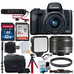 Canon EOS M50 Video Creator Kit with EF-M15-45mm Lens + 64GB Card + LED Light