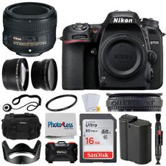 Nikon D7500 20.9 MP DSLR Camera Body + Nikkor 50mm 1.8G Lens 16GB Pro Kit New