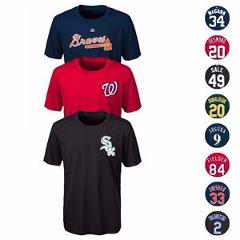 MLB Majestic Cool Base Name & Number Jersey T-Shirt Collection Youth Size (8-20)