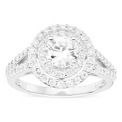 Charles & Colvard Forever Classic Round 6.0mm Moissanite Halo Ring