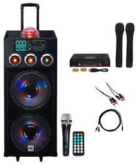 NYC Acoustics Dual 12" Karaoke Machine/System w/2) Mics 4 ipad/iphone/Android/TV