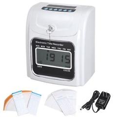 Employee Attendance Punch Time Clock Payroll Recorder LCD Display w/ 100 Cards