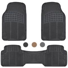 Car Floor Mats for All Weather Rubber Heavy Duty Protection Auto SUV Van 3 PCS