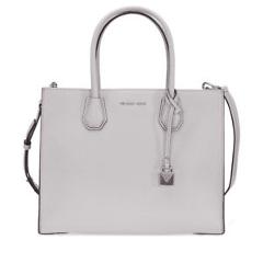 Michael Kors Mercer Large Bonded Leather Tote - Pearl Grey