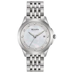 Bulova Women's 96P174 Quartz Diamond Accents Silver-Tone Bracelet 36mm Watch