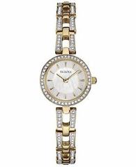 Bulova Women's 98L213 Swarvoski Crystal Accents Quartz Gold Tone 23mm Watch