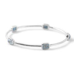 Ippolita Sterling Silver Rock Candy Quartz Turquoise Bangle Bracelet $595 New