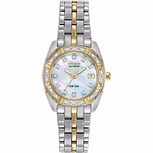 Citizen Eco-Drive Women's EW1594-55D Paladion Diamond Bezel and Markers Watch