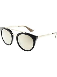 Prada Women's Mirrored Cinema PR23SS-1AB1C0-52 Black Cat Eye Sunglasses