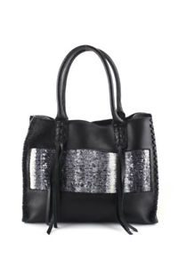 Mim & Ray Black Pebbled Leather Dart Wool Toby Tote Handbag $785 NEW