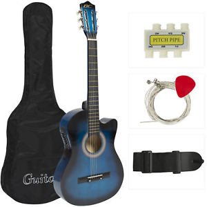 Electric Acoustic Guitar Cutaway Design With Guitar Case