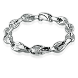 Mens Stainless Steel Nautical Chain Link Bracelet 8 1/2 inches