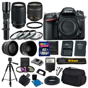 Nikon D7200 DSLR Camera 9 lens 32GB Kit: 18-55 VR 70-300mm 500mm +More Top Value