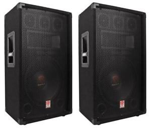 (2) Rockville RSG12.4 12” 3-Way 1000 Watt 4-Ohm Passive DJ/Pro Audio PA Speakers