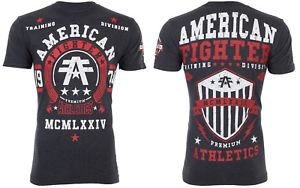 AMERICAN FIGHTER Mens T-Shirt DALTON Athletic BLACK Biker Gym MMA UFC $40