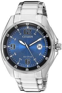 Citizen Eco-Drive Men's AW1510-54L Blue and Black Dial Silver-Tone 42mm Watch