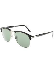 Persol Men's Polarized PO8649S-95/58-56 Black Oval Sunglasses